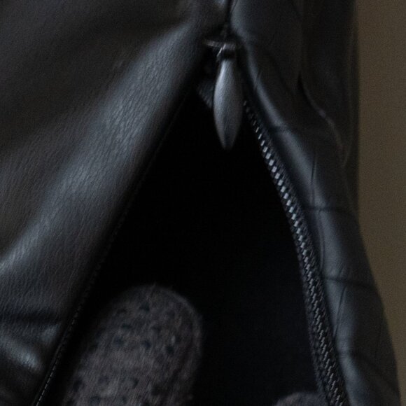 Maniere de Voir Wide Shoulder Crop Top Black Goth Dom 90s Club Rave Embossed - Picture 5 of 12